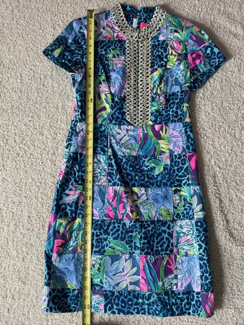 Lilly Pulitzer Blue Leopard Print/Floral dress Size 6