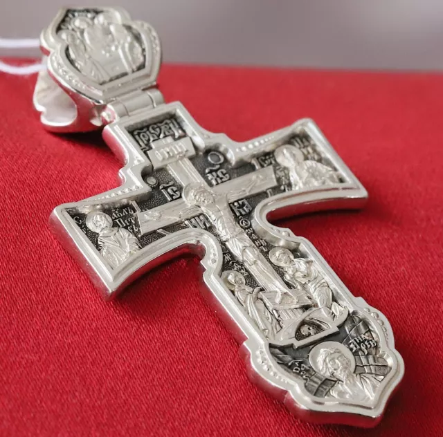 Handmade Holy Apostles Relics Christian Orthodox Silver 925 Pendant Crucifix