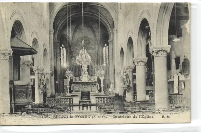 1 CPA 95 Val d Oise Argenteuil St. Leu la Foret - Interieur de l'Eglise