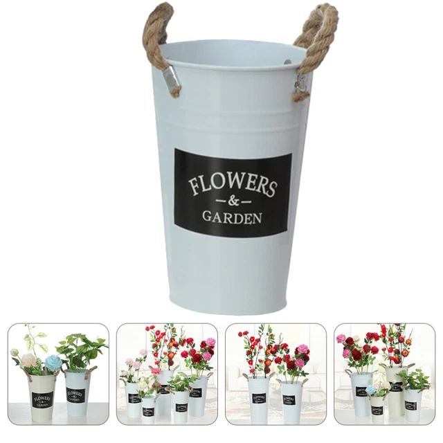 1pc Home Flower Bucket Eisen Blumentopf Haushalt Schmuck Pflanze Vase Container