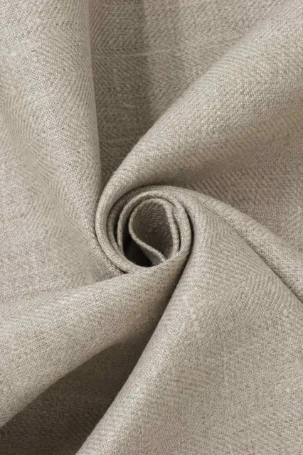 100% Natural Linen Fabric | Wolf 3 | Flax | Upholstery Curtains Blinds Cushions