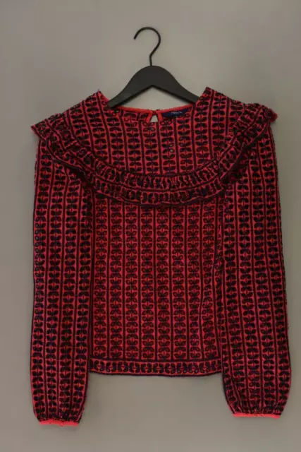 ✨ next Langarmbluse Regular Bluse für Damen Gr. US 8, S, 40 rot aus Baumwolle ✨
