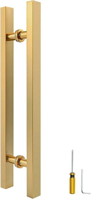24 Inch Stainless Steel Door Handle Double Sided, Pull Push Sliding Barn Door Ha