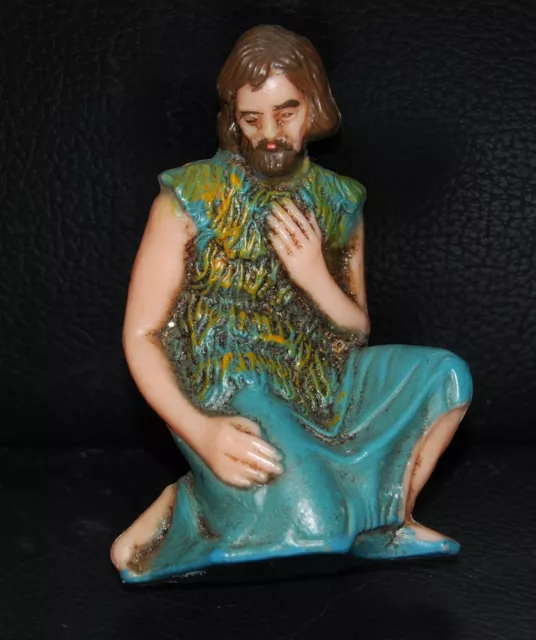 Sehr Alte Krippenfigur Schäfer Hirte  kniend -ca.8,5 cm hoch  Hartplastik