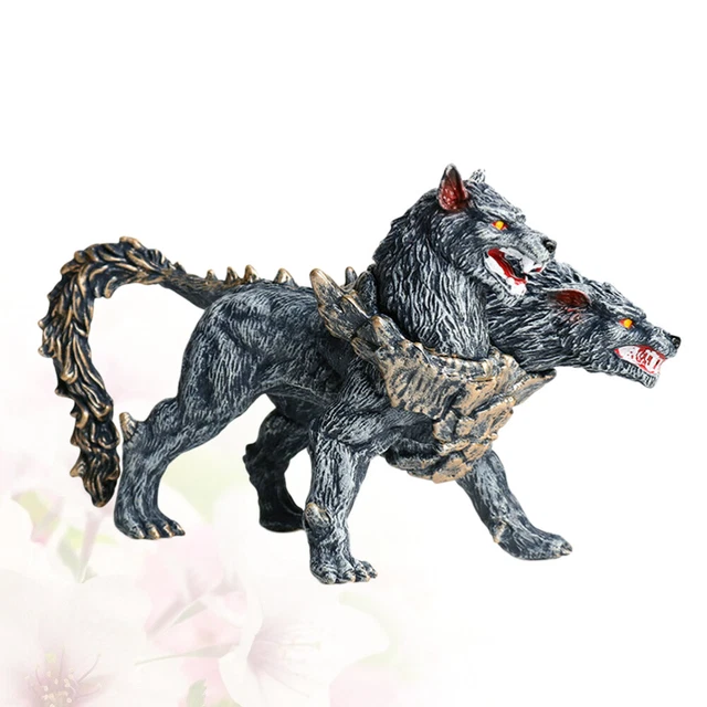 Figurine Cerberus Bleu Doré Warcraft - Jouet Action Résine, Mâchoire Mobile, Cadeau Enfant Collection