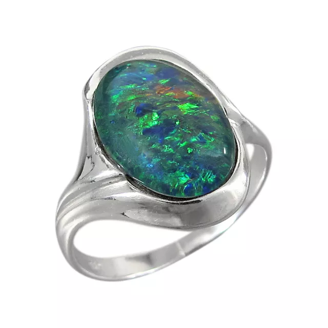 Schmuck-Michel Damen Ring Silber 925 mit Opal-Triplette (1355) - Ringgröße 54