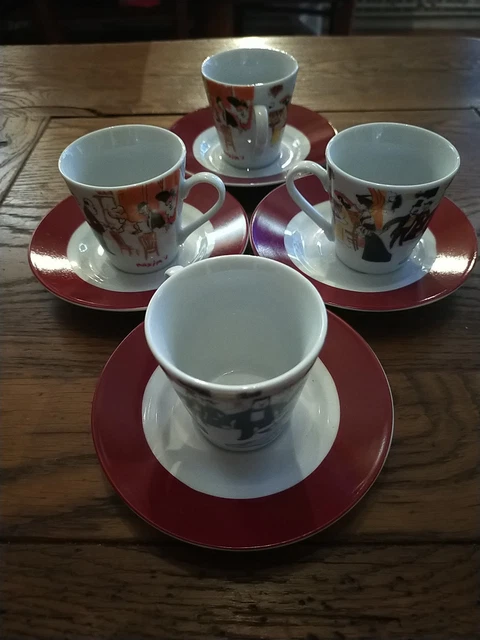 Lot De 5 Tasses à Thé Guy Degrenne - Ligne Paréo - Porcelaine Verte - Occasion