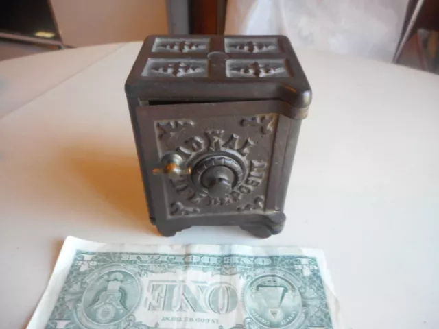 Antique Cast Iron Child's IDEAL Safe Deposit Bank