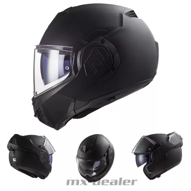 LS2 FF906 Advant Noir Schwarz Matt Klapphelm Motorrad Helm Tourenhelm