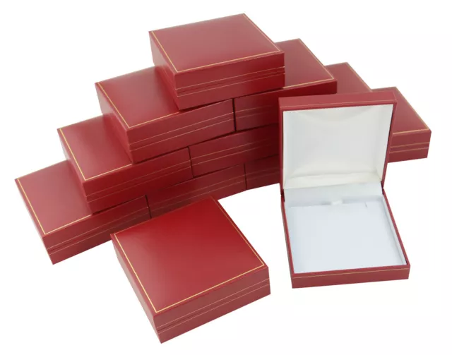 Red Leatherette Universal Pendant Boxes Drop Earring Wholesale Jewellery Box