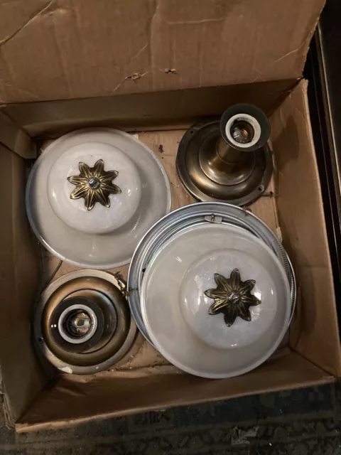 Great Pair Of deco light fixtures New Old Stock In Box