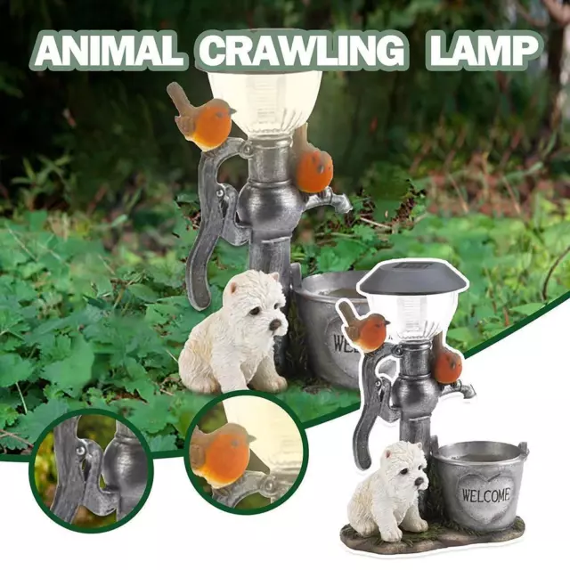 (a)Decorative Solar Gardening Pet Lights Cute Patio Yard Statue Gifts For Cat