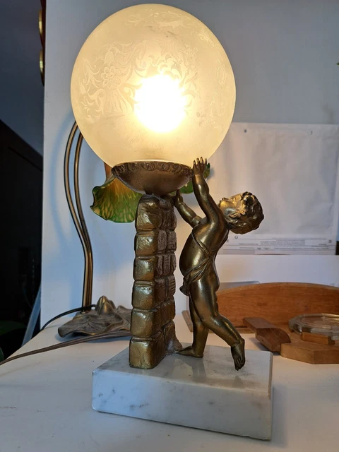 Coupe trophée sport marbre métal doré vintage art déco design collection N5739