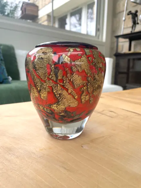 Ancien vase en verre signé Jean Claude Novaro 1994