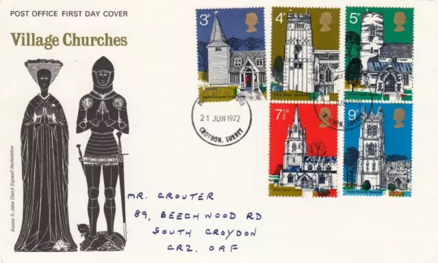 1972 Village Churches - Croydon FDI FDC