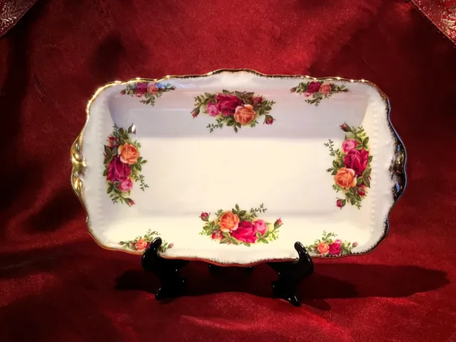 Vintage Royal Albert Old Country Roses Rectangular Sandwich Tray 1st Quality G84