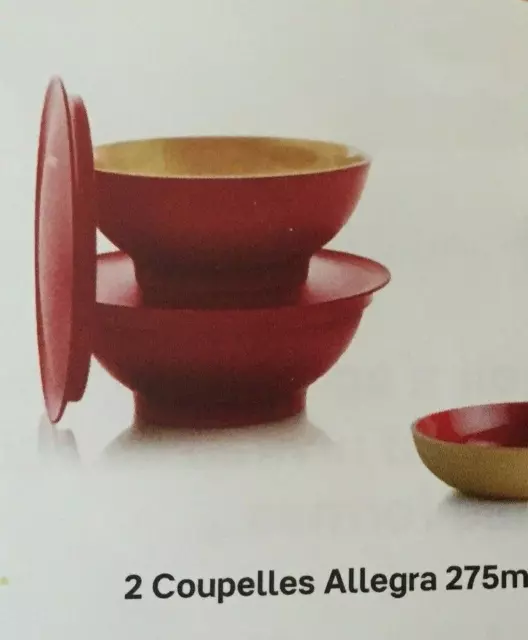 Lot    2 Coupelles  Allegra 275 Ml Tupperware  Neuf