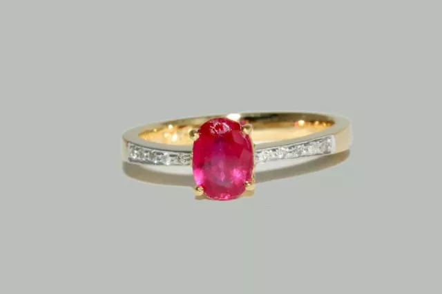 925 Argent Solide Femme Créateur Bague Naturel Rose Rubis Coupe Ovale