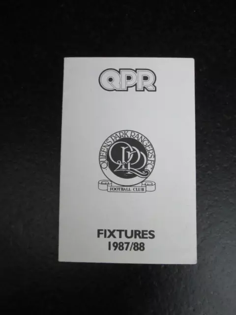 Queens Park Rangers - Fixture Card 1987/88