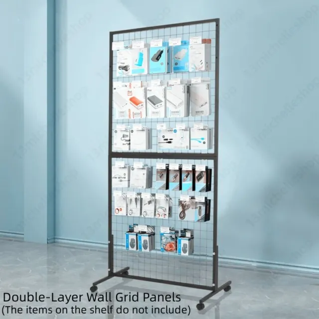 Double-Layer Wall Grid Panels for Display Movable Floorstanding Grid Wall Panels