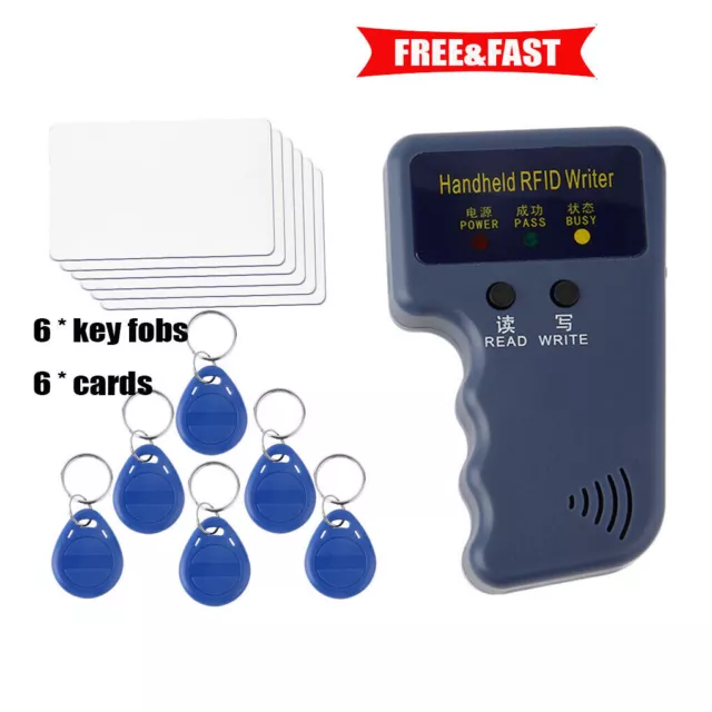 125KHz Handheld RFID ID Card Copier Key Reader Writer Duplicator + Tags/Card