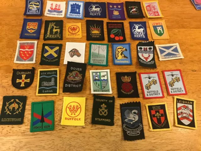 270 Rare Assorted Boy Scouts City, County & District Cloth & Ribbon Badges