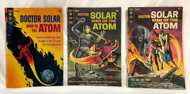 Lot of 3 Gold Key Comics "Doctor Solar: Man Of The Atom"--Issues 16, 22, and 23