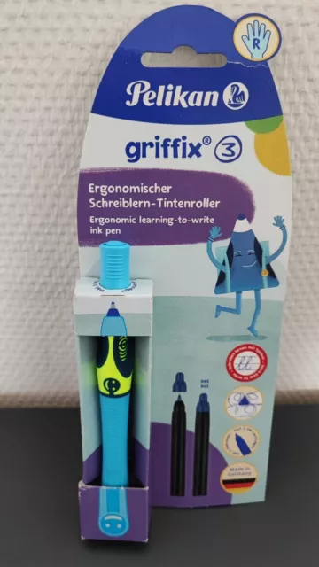 Pelikan PELIKAN griffix 3 Schreiblern-Tintenroller Rechtshänder Neon Fresh Blue