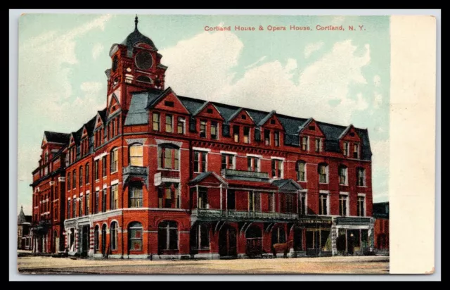 CORTLAND HOUSE & OPERA HOUSE, CORTLAND, NEW YORK, Victorian Building, 1900s