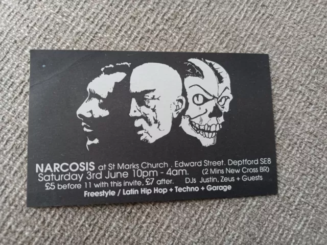 Acid House Rave Flyers 1989 Narcosis Flyer
