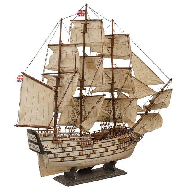Barcos De Madera Modelo De Barco De Vela De Madera Aubaho 85cm