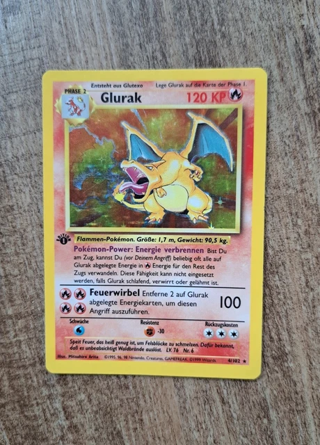 Pokemon Karte Glurak 1.Edition HOLO