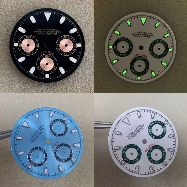 Pour VK63 Quartz Movement 29.5MM Green Luminous Watch Dial Modification Parts