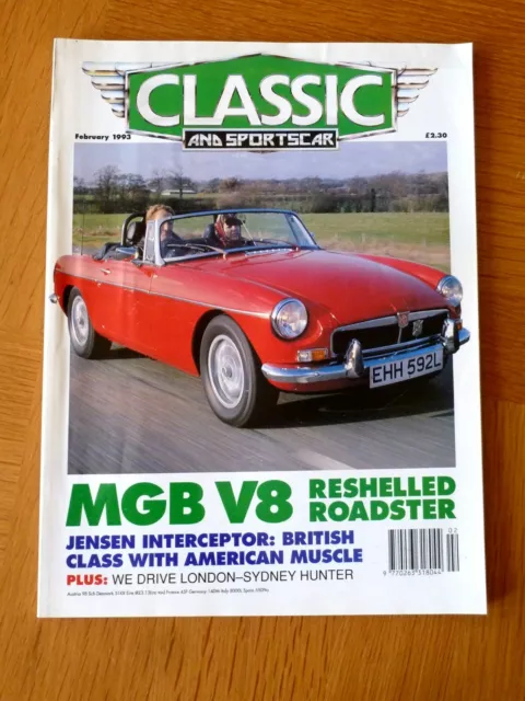 Classic & Sports Car Magazine Feb 1993 MGB V8, Jensen, Toyota, Hillman, Peugeot