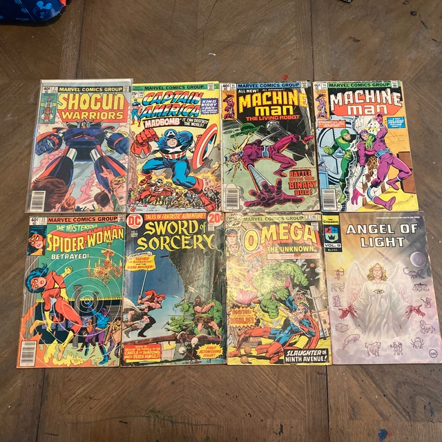 Vintage DC Marvel Comic Book Lot 1970’s : Captain America, Machine Man, Omega