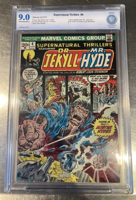 Supernatural Thrillers #4  Vf/Nm 9.0  Cbcs  "Dr Jekyll And Mr Hyde"