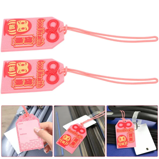 2 pcs Outdoor Decorative Silicone Luggage Tags Handbag Labeling Tags