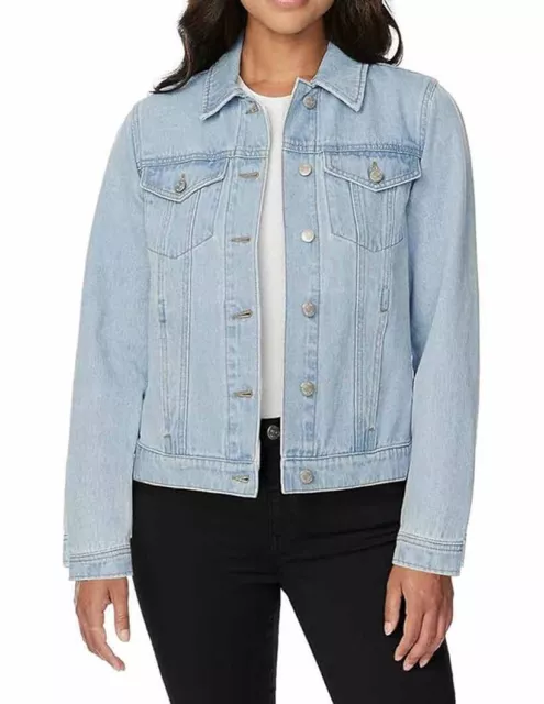 Buffalo David Bitton Women's Classic Rigid Denim Jacket Button Front Placket G2