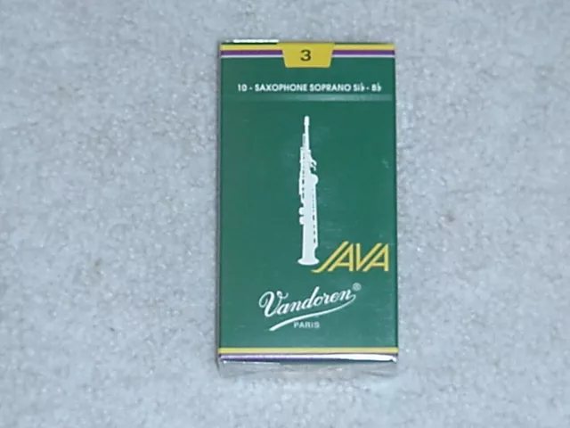 VANDOREN JAVA Saxophone Soprano Reeds, box of 10, strength 3.0, SR303 NEW!