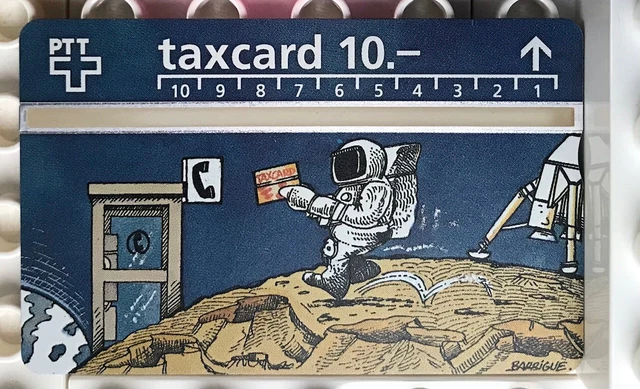 PTT p-taxcard "on the Moon" auf Telefonkarten