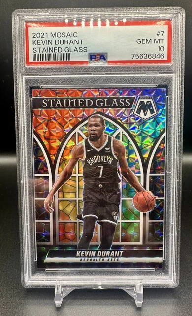 2021 MOSAIC BASKETBALL Kevin Durant Stained Glass #7 PSA 10 CASE