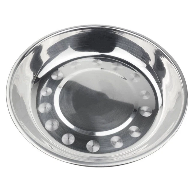 Piatto da tavola in acciaio da campeggio contenitore per cibo nuovo 17*2,2 cm b0l6