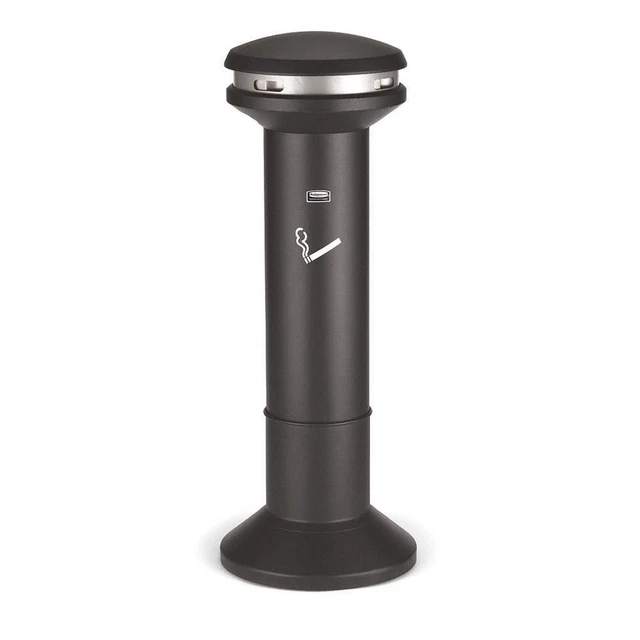 RUBBERMAID COMMERCIAL PRODUCTS FG9W3400BLA Cigarette Receptacle,6-11/16 gal.,Bla