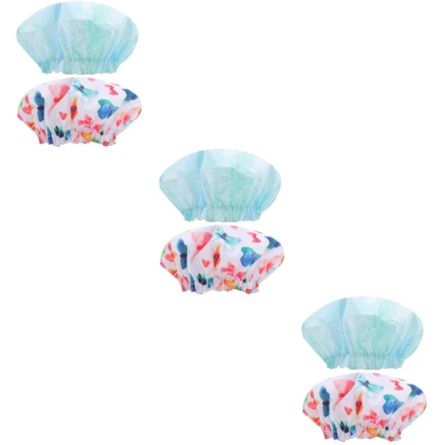 6 Tapones de ducha reutilizables mujer impermeable doble capa baño