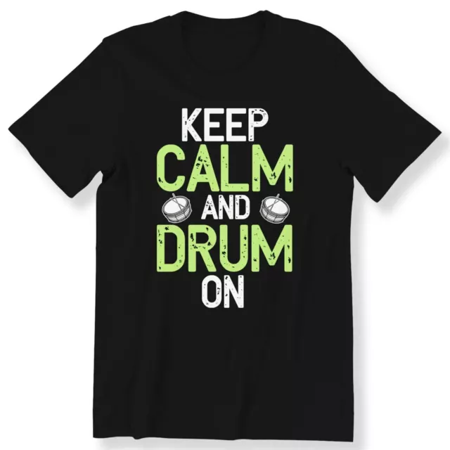 Keep Calm And Drum On Men's Boys Kids Adult T-shirt Drummer Gift T-shirt