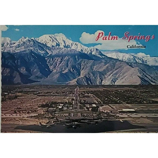 Palm Springs Airport Mt San Jacinto Palm Springs CA Postcard Aerial View