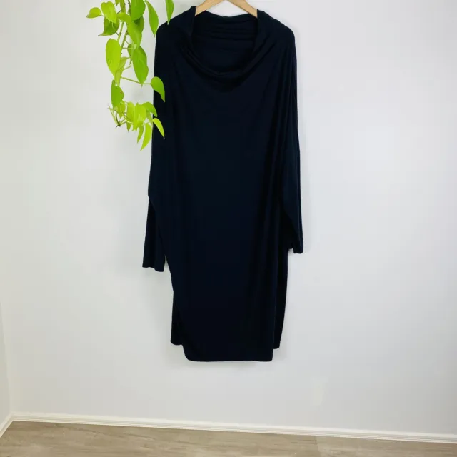 Love Intimo Size XL 16 Dress Black Convertible Stretch Long Sleeve Tunic RRP$219