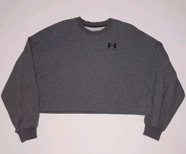 Felpa pullover donna UNDER ARMOUR vestibilità sciolta pile taglia UK 14-16