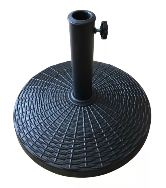 22 lbs Black Round Powder Coated Resin Patio Umbrella Base