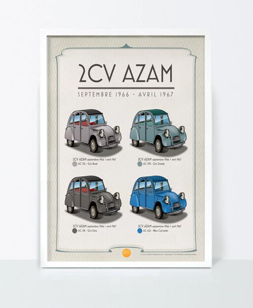 POSTER CITROËN 2CV AZAM 1966 1967 40x30 cm EUR 25,00 - PicClick FR